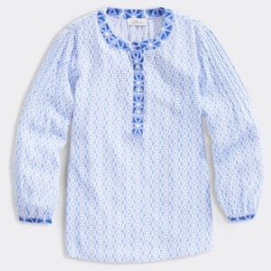 Vineyard Vines Watercolor Geo Print Blouse